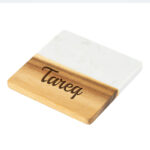 قاعدة اكواب سيراميك وخشب مربعة