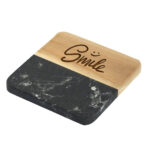 قاعدة اكواب سيراميك وخشب مربعة