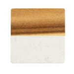 ⁦قاعدة اكواب سيراميك وخشب مربعة⁩ - الصورة ⁦3⁩